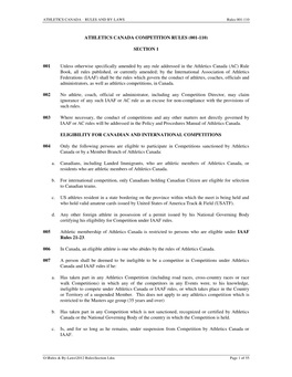 Athletics Canada Competition Rules (001-110)