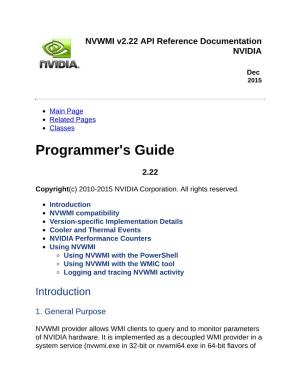 NVWMI V2.22 API Reference Documentation NVIDIA