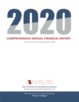 2020 COMPREHENSIVE ANNUAL FINANCIAL REPORT for Fiscal Year Ended March 31, 2020