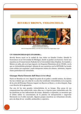 Beverly Brown, Violonchelo