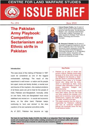 Competitive Sectarianism and Ethnic Strife in Pakistan