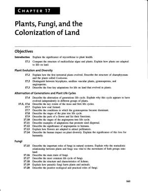 Plants, Fun Gi,And the Colonization of Land