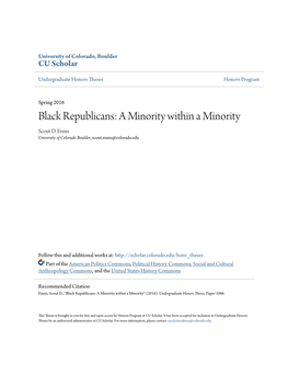 Black Republicans: a Minority Within a Minority Scout D