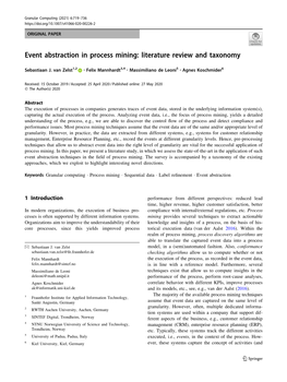 Event Abstraction in Process Mining: Literature Review and Taxonomy
