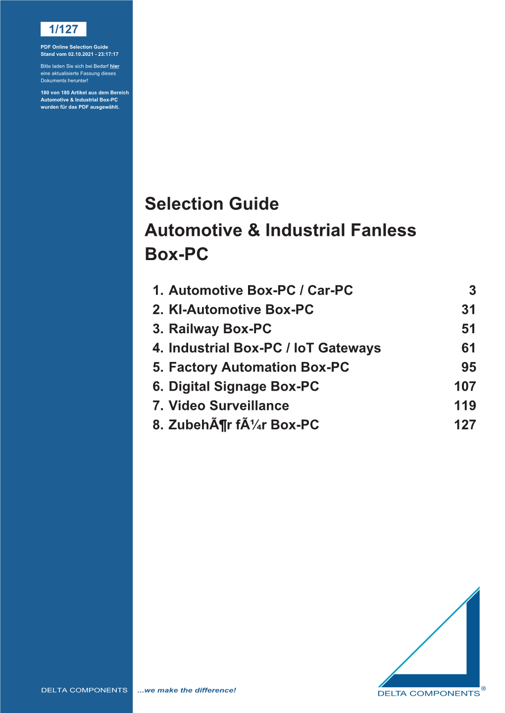 Selection Guide for Automotive & Industrial Fanless Box-PC