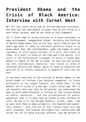 Interview with Cornel West