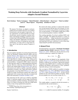 Training Deep Networks with Stochastic Gradient Normalized by Layerwise Adaptive Second Moments