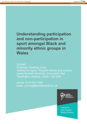 Understanding Participation and Non-Participation in Sport Amongst Black and Minority Ethnic Groups in Wales