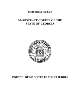 Uniform Rules of the Magistrate Court