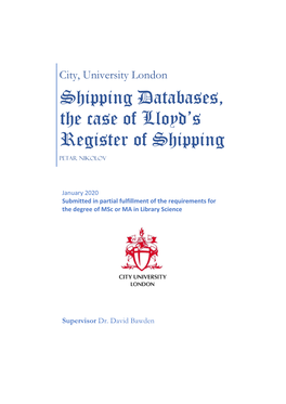Shipping Databases, the Case of Lloyd's Register of Shipping
