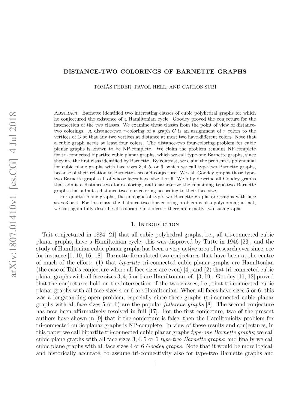 Distance-Two Colorings of Barnette Graphs