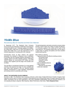 Yinmn Blue Revolutionary Blue for Industrial and Artist Color Materials