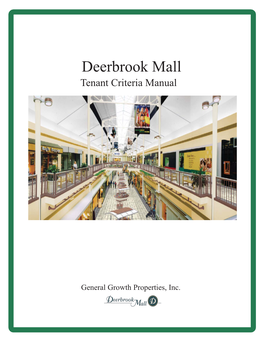 Deerbrook Mall Tenant Criteria Manual