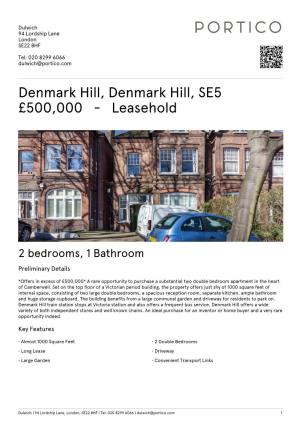 Denmark Hill, Denmark Hill, SE5 £500000