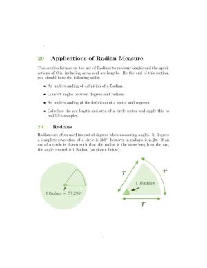 29 Applications of Radian Measure