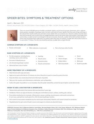 Spider Bites: Symptoms & Treatment Options