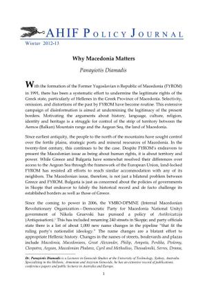 Why Macedonia Matters