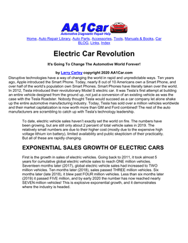 Electric Car Revolution