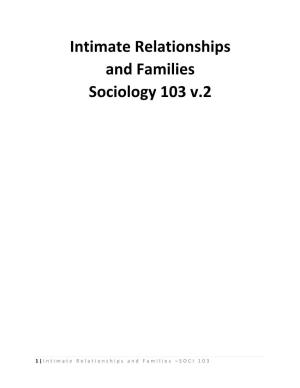 Intimate Relationships and Families Sociology 103