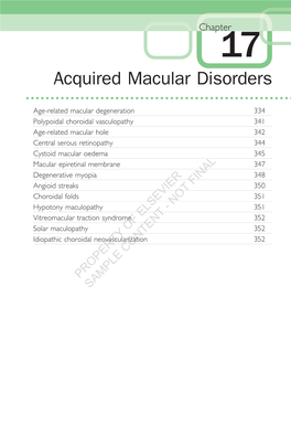 Acquired Macular Disorders