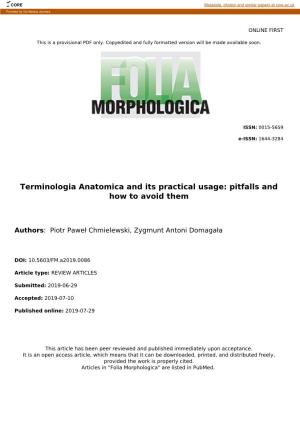 Terminologia Anatomica and Its Practical Usage: Pitfalls and How to Avoid Them
