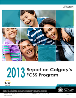 Report on Calgary's FCSS Program