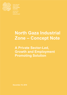 North Gaza Industrial Zone – Concept Note
