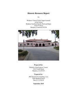 Modesto Transit Center Project Historic Resource Report