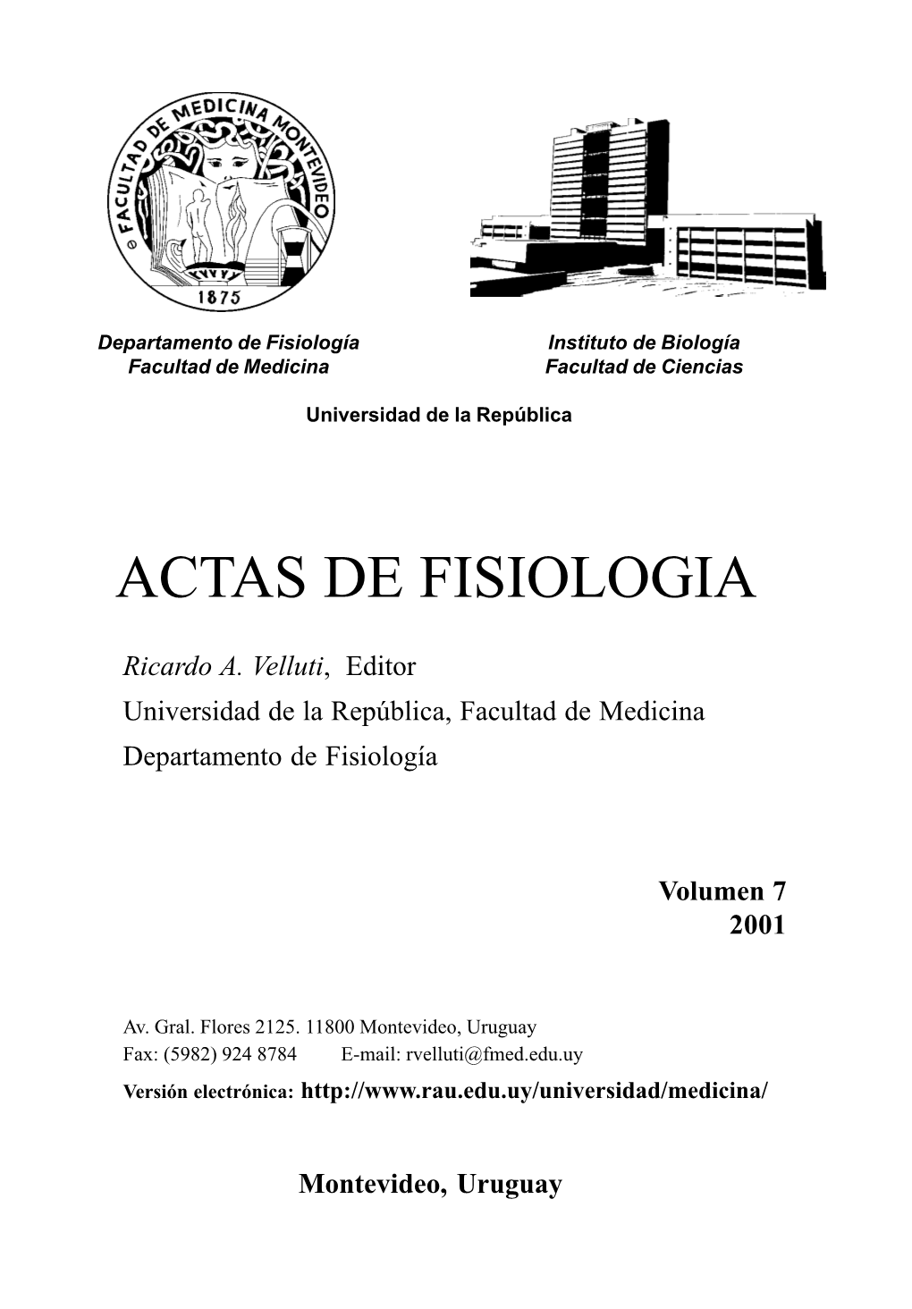 Actas De Fisiologia