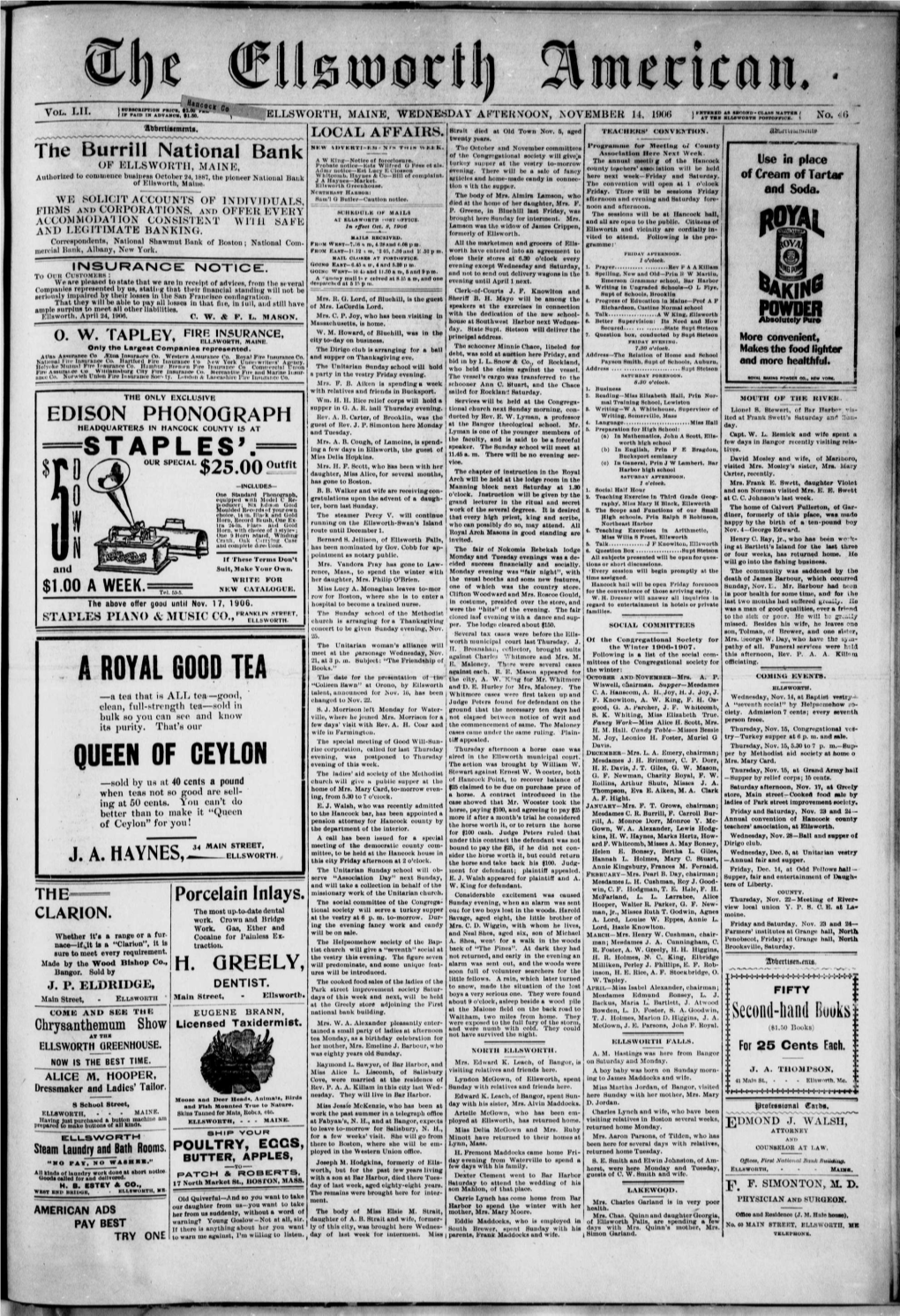 Ellsworth American : November 14, 1906