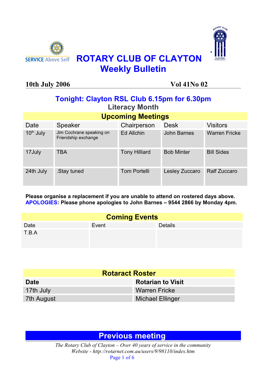 Rotary Club of Clayton