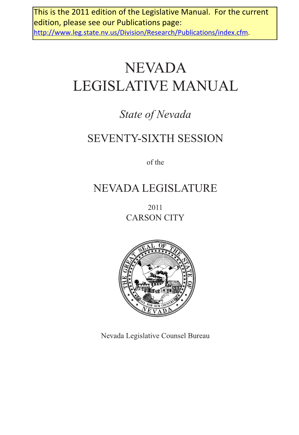 2011 Legislative Manual