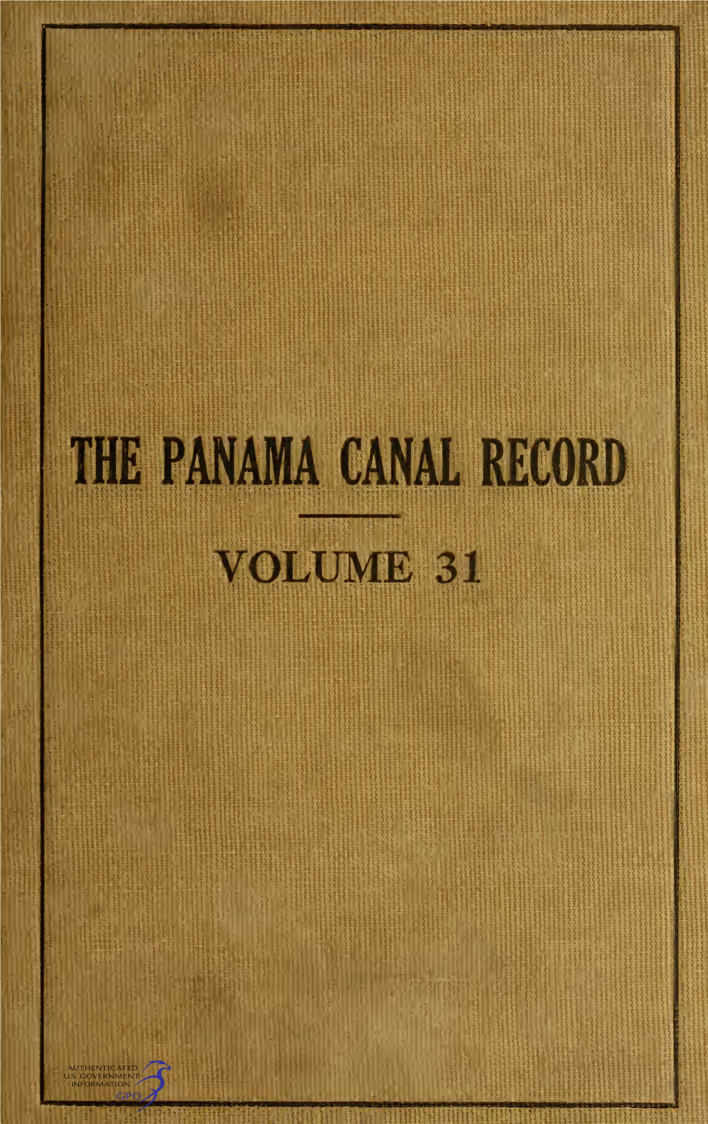 Panama Canal Record