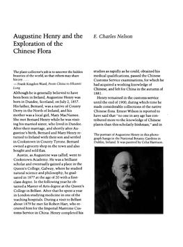 Augustine Henry and the Exploration of the Chinese Flora