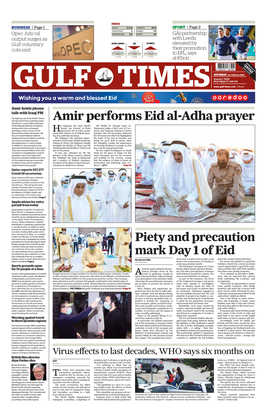 Amir Performs Eid Al-Adha Prayer