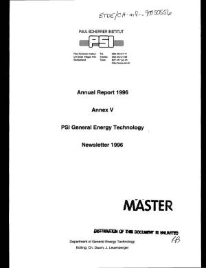 PSI General Energy Technology Newsletter 1996