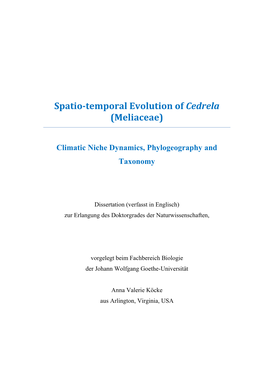 Spatio-Temporal Evolution of Cedrela (Meliaceae)