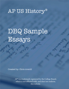 DBQ Sample Essays