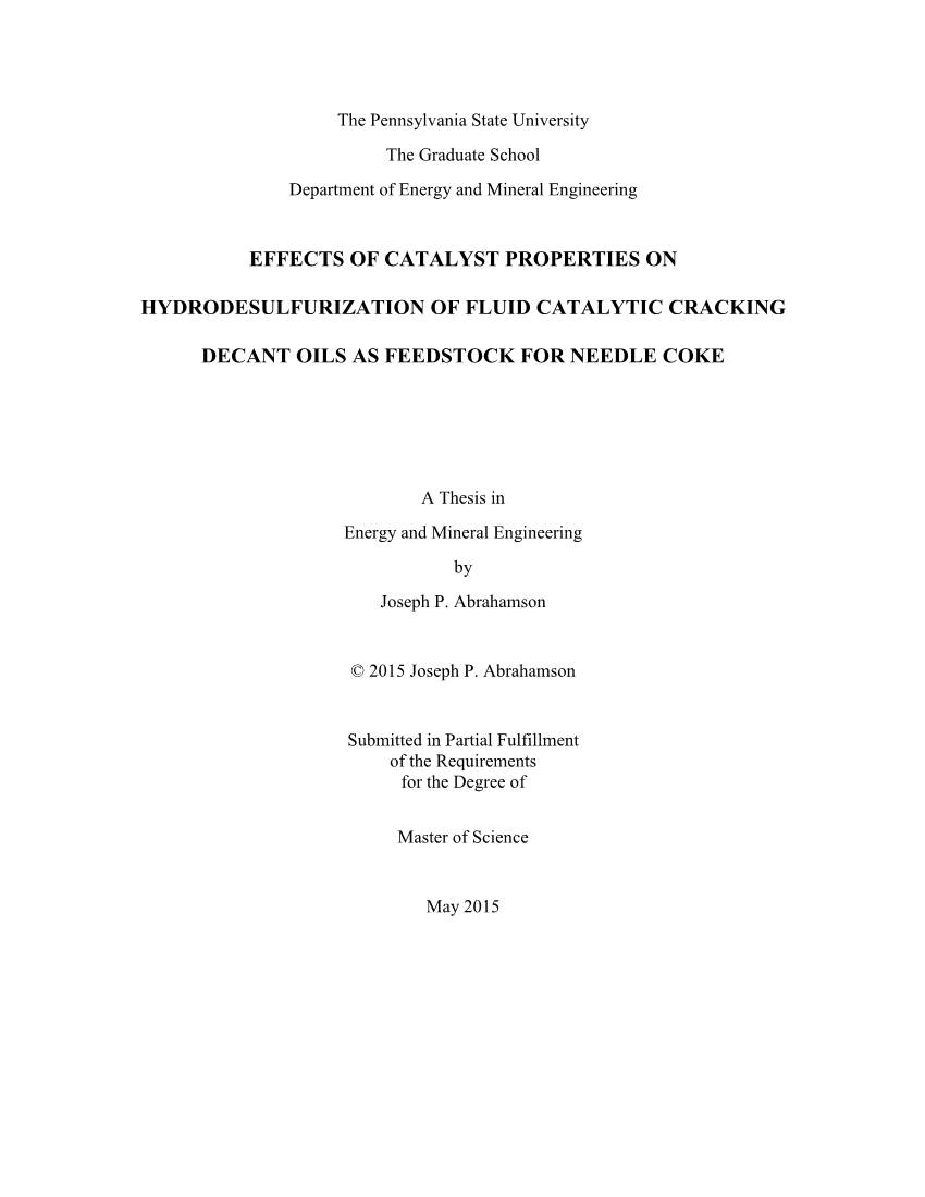 Effects of Catalyst Properties on Hydrodesulfurization of Fluid