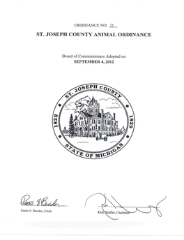 St. Joseph County Animal Ordinance (PDF)
