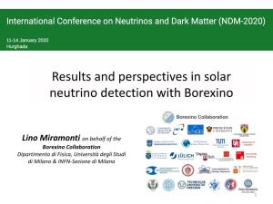Results and Perspectives in Solar Neutrino Detection with Borexino