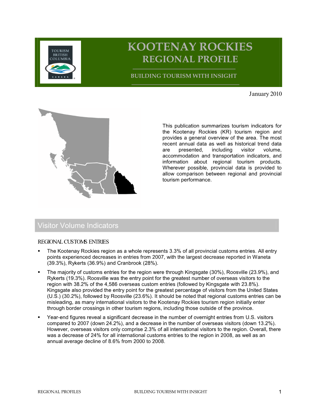 Regional Profiles – Kootenay Rockies
