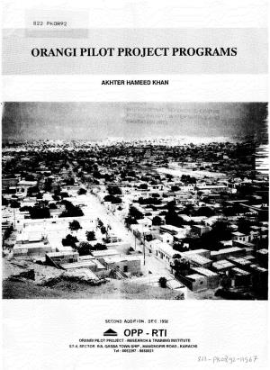 Orangi Pilot Project Programs