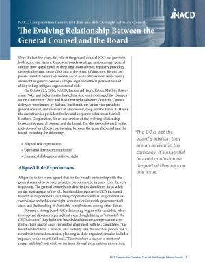The Evolving Relationship Between the General Counsel and the Board