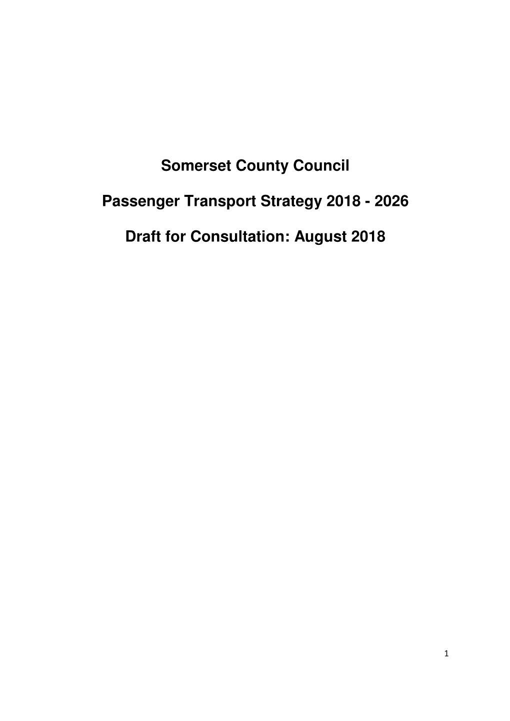 Somerset County Council Passenger Transport Strategy 2018