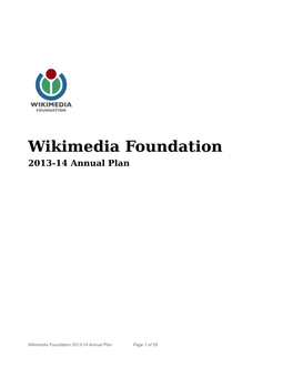 Wikimedia Foundation 2013-14 Annual Plan