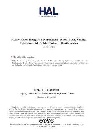 Henry Rider Haggard's Nordicism?