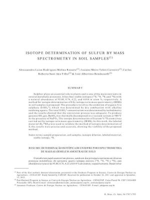 Isotope Determination of Sulfur by Mass Spectrometry in Soil Samples 1787