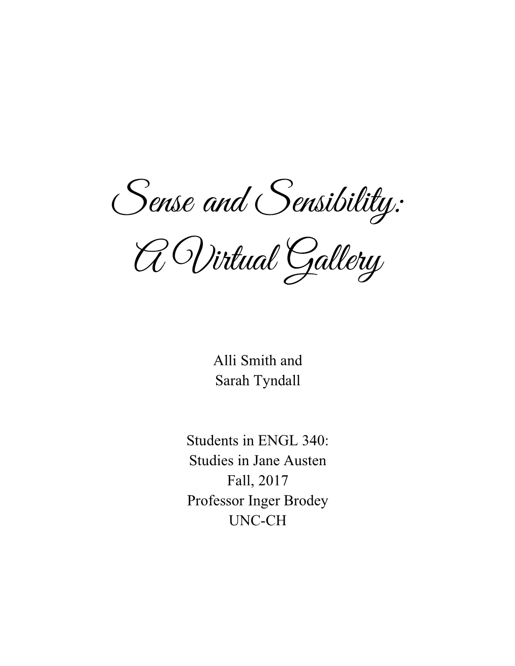 Sense and Sensibility: a Virtual Gallery