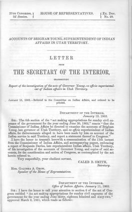 THE SECRETARY of the Interiorj